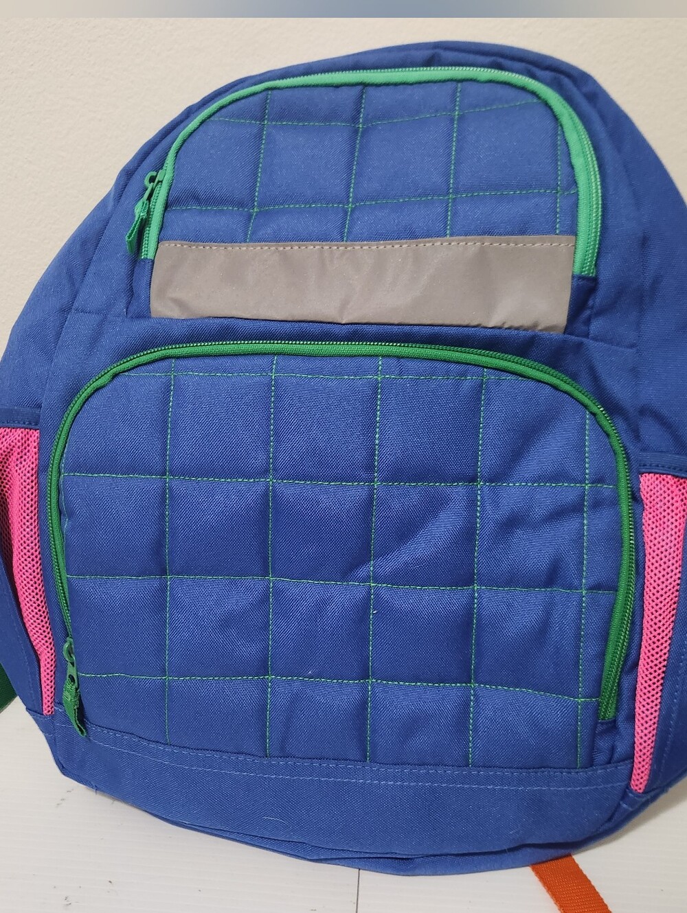 Kids' Novelty 17" School Backpack Quilted Blue - Cat & Jack️ NEW Neon Accents